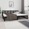 vidaXL daybed med udtr&aelig;k 2x(90x190) cm massivt fyrretr&aelig; sort