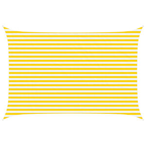 vidaXL Solskygge sejl Gul og Hvid 4,5 &times; 3 m 100% polyester Oxford