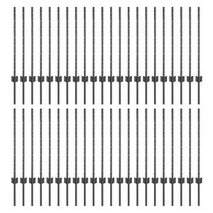 vidaXL Einbetonierter Zaunpfosten 44 stk. Gr&aring; 120 cm
