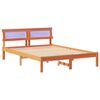 vidaXL Sengestel med hovedg&aelig;rde Voks brun 120 x 190 cm Massiv fyrretr&aelig;