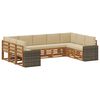 vidaXL Udend&oslash;rs sofagruppe 9 stk. Naturlig og Beige Polyester