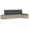 vidaXL Havesofa S&aelig;t 5 stk. Lysegr&aring; polyrattan