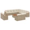 vidaXL sofas&aelig;t til haven 14 dele med hynder polyrattan beige