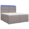 vidaXL Boxmadras med topmadras Gr&aring;brun 200 x 200 cm Stof