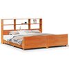 vidaXL sengeramme uden madras 200x200 cm massivt fyrretr&aelig; gyldenbrun