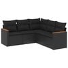 vidaXL Patio Sofa Set 5-personers Black