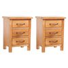 vidaXL natborde 2 stk. 40x30x54 cm massivt egetr&aelig;