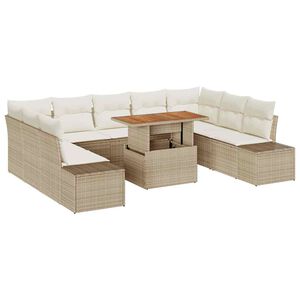 vidaXL Havesofa S&aelig;t 10 stk. Beige og creme
