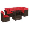 vidaXL havesofas&aelig;t med 7 hynder brun polyrattan