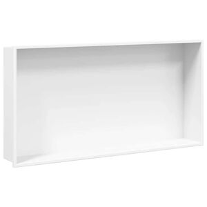 vidaXL brusehylde 62x32x9 cm rustfrit stil b&oslash;rstet mat hvid