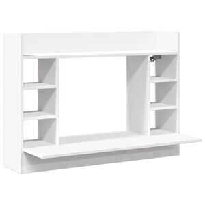 vidaXL v&aelig;gh&aelig;ngt skrivebord 105x48x75 cm konstrueret tr&aelig; hvid