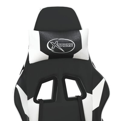 vidaXL gamingstol med massagefunktion kunstlæder sort og hvid