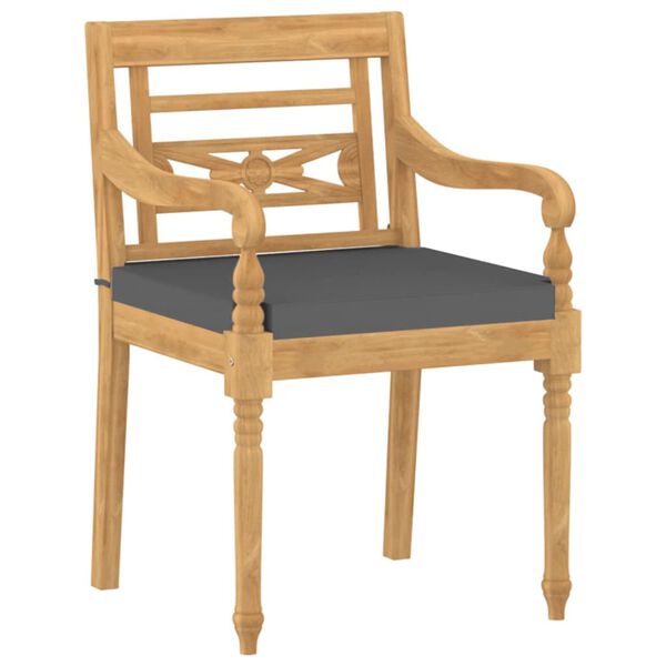 vidaXL spisebordss&aelig;t til haven 5 dele med hynder massivt teaktr&aelig;