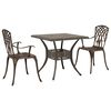 vidaXL Havebord s&aelig;t 3 pcs Bronze Gustt aluminium