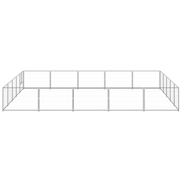 vidaXL hundel&oslash;beg&aring;rd 25 m&sup2; st&aring;l s&oslash;lvfarvet