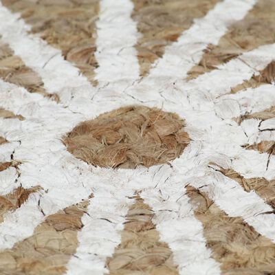 vidaXL håndlavet tæppe med hvidt print jute 150 cm