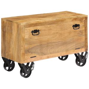 vidaXL skoskab i massivt mangotr&aelig; 86 x 35 x 55 cm