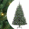 vidaXL Kunstigt Hinged Juletr&aelig; Gr&oslash;n 210 cm PVC og metal