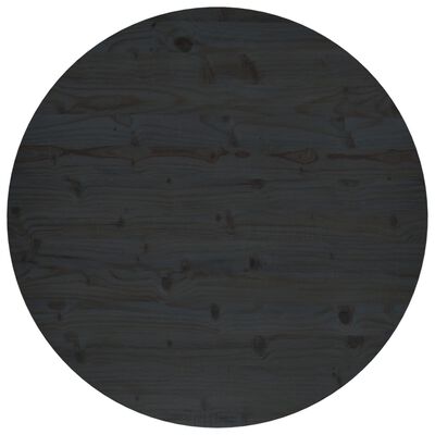 vidaXL bordplade Ø90x2,5 cm massivt fyrretræ sort