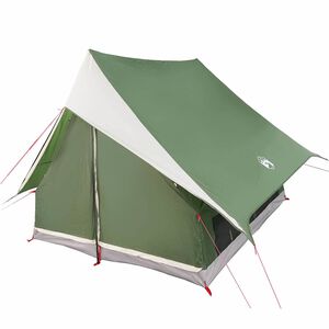 vidaXL Familietelt med tag Gr&oslash;n og Hvid 220 x 220 x 184 cm