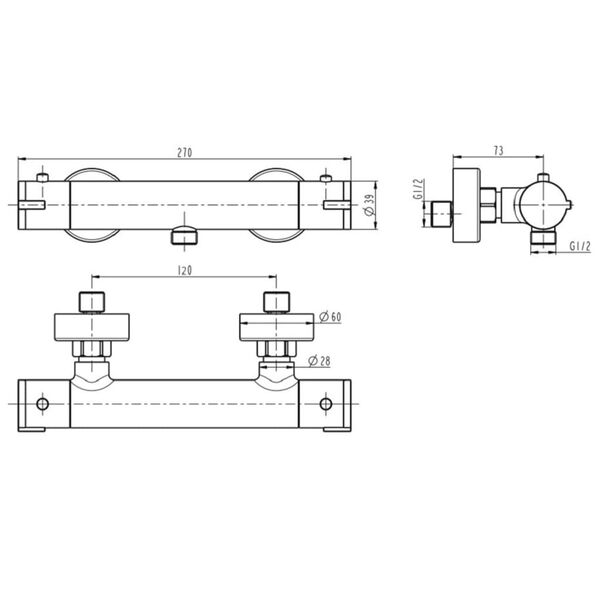 SCH&Uuml;TTE termostatarmatur til brus LONDON sort