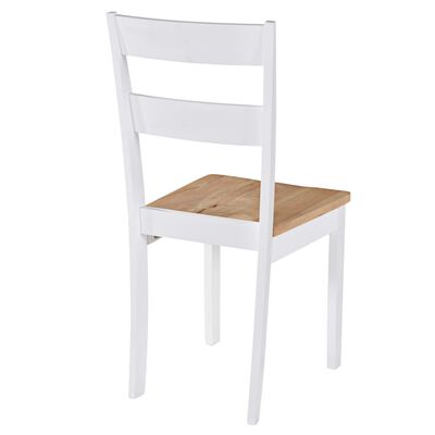 vidaXL spisebordsstole 4 stk. massivt gummitræ hvid