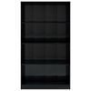 vidaXL bogreol med 4 hylder 80x24x142 cm konstrueret tr&aelig; sort h&oslash;jglans