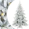 vidaXL Kunstigt Hinged Juletr&aelig; med 300 LED'er Hvid 240 cm PVC og St&aring;l