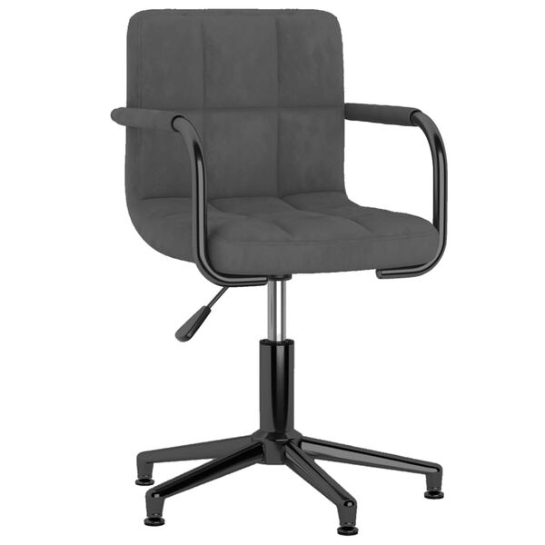 vidaXL drejelig spisebordsstol fl&oslash;jl m&oslash;rkegr&aring;