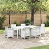 vidaXL Have Spisebord Hvid 200 x 100 x 73 cm polyrattan
