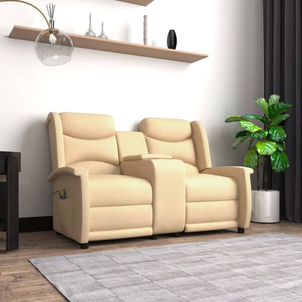 vidaXL 2-personers massagestol med kopholder cremefarvet