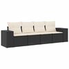 vidaXL sofas&aelig;t til haven 4 dele med hynder polyrattan sort