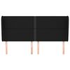 vidaXL sengegavl med kanter 163x23x118/128 cm stof sort
