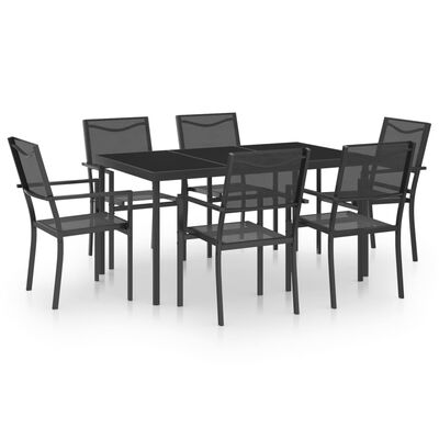 vidaXL udendørs spisebordssæt 7 dele stål