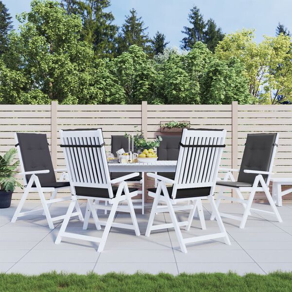 vidaXL stolehynder med høj ryg 6 stk. 120x50x4 cm stof antracitgrå