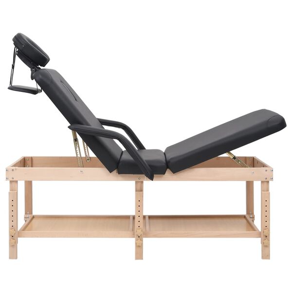 vidaXL massagebord 3 zoner kunstlæder sort