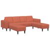 vidaXL Stof sofa med pude Rød orange 208 cm Corduroy stof