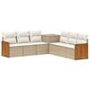 vidaXL Sofa S&aelig;t 7 stk. Beige og cremehvid Poly Rattan og St&aring;l