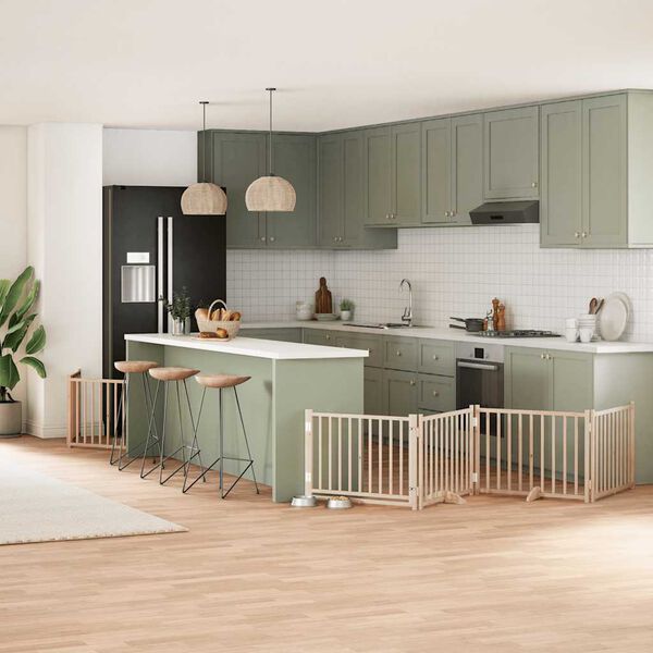 vidaXL hundel&aring;ge med d&oslash;r 8 paneler 640 cm foldbar poppeltr&aelig;