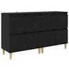 vidaXL Sideboards 2 pcs Sort eg 60 x 35 x 70 cm Konstrueret tr&aelig;