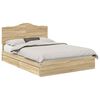 vidaXL Opbevaringsseng Sonoma eg 140 x 200 cm Konstrueret tr&aelig;