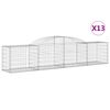 vidaXL buede gabionkurve 13 stk. 300x50x60/80 cm galvaniseret jern