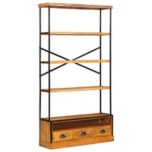 vidaXL 5-etagers bogreol Naturfarvet 100 x 30 x 180 cm
