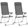 vidaXL foldbare campingstole 2 stk. aluminium gr&aring;