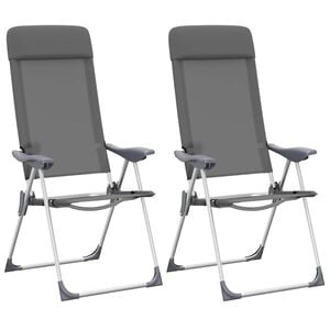 vidaXL foldbare campingstole 2 stk. aluminium gr&aring;