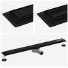 vidaXL Bruserafl&oslash;b 2-i-1 med 360&deg; Siphon Sort 90 cm Rustfrit St&aring;l 304