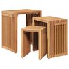 vidaXL Have Side Bord 3 stk. Brun 33 x 44,5 x 51 cm Massiv Teaktr&aelig;