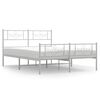 vidaXL sengeramme med sengegavl og fodg&aelig;rde 150x200 cm metal hvid