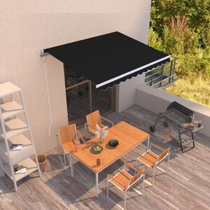 vidaXL markise 300x250 cm automatisk betjening antracitgr&aring;