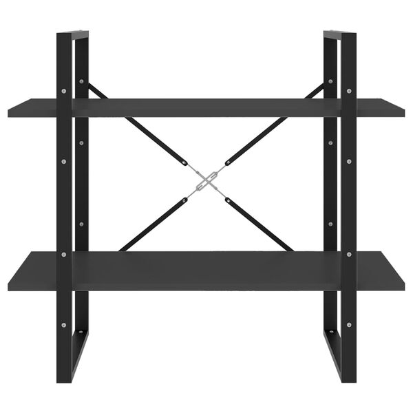 vidaXL bogreol med 2 hylder 80x30x70 cm konstrueret træ grå